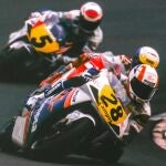 Álex Crivillé, con la Honda Campsa número 28, el fin de semana de Assen 1992