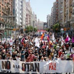Manifestación en contra de la OTAN celebrada este domingo en Madrid. Varias Organizaciones antimilitaristas y pacifistas se encontraron este fin de semana en Madrid para celebrar la "Contracumbre de la OTAN"