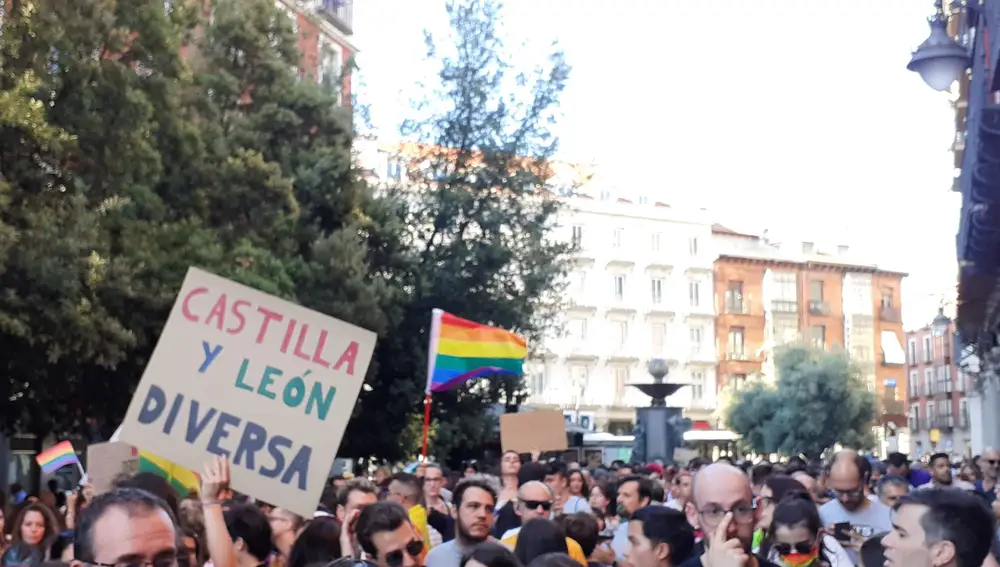 Manifestación en favor del colectivo LGTBi en Valladolid