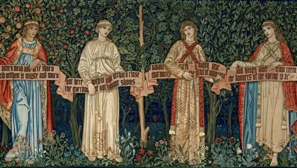 Tapiz "Los frutales" (o Las Estaciones) , de William Morris y John Dearle