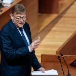 El presidente de la Generalitat, Ximo Puig, durante la primera sesión de control parlamentario en Les Corts Valencianes
