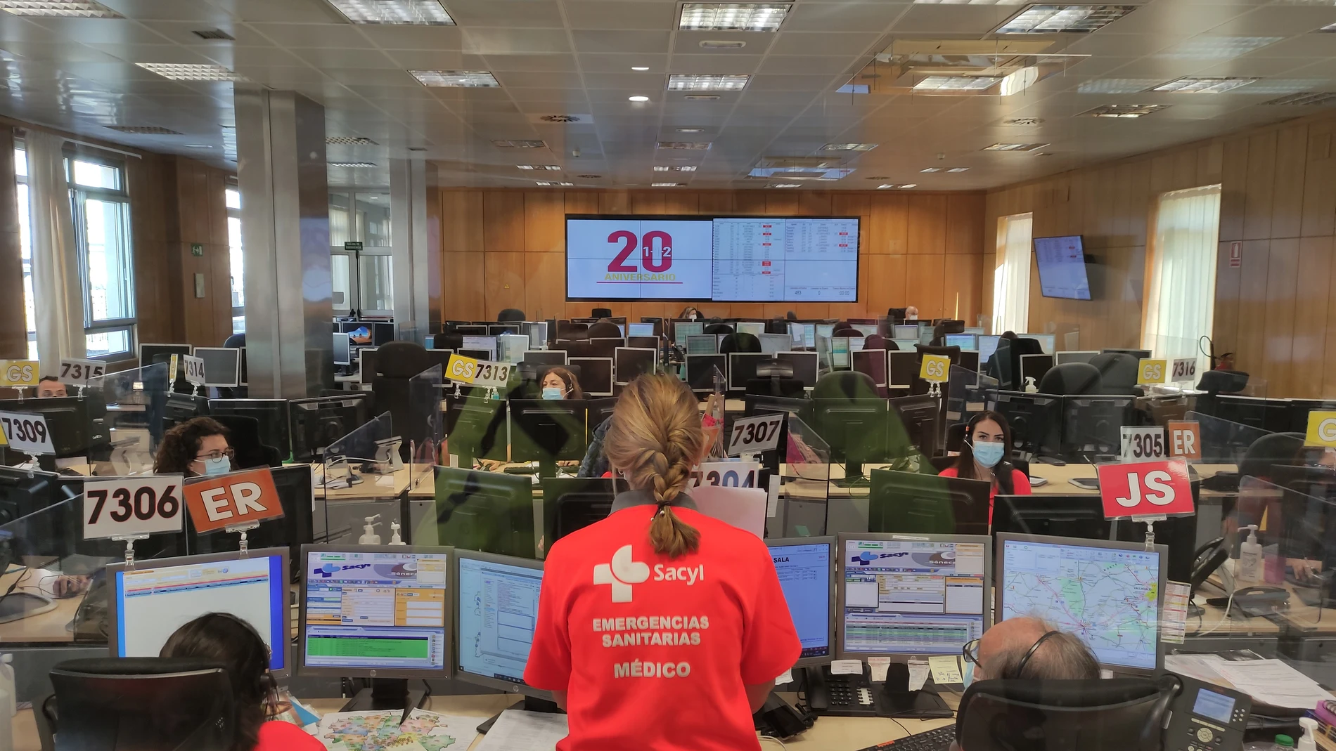 Imagen de archivo de la sala del Centro de Emergencias 112 de Castilla y León
