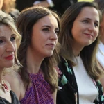 La vicepresidenta segunda y ministra de Trabajo y Economía Social, Yolanda Díaz; la de ministra de Igualdad, Irene Montero, y la de Derechos Sociales y Agenda 2030, Ione Belarra