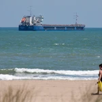 El barco ruso «Zhibek Zholy» con trigo supuestamente ucraniano zarpó ayer del puerto turco de Karasu