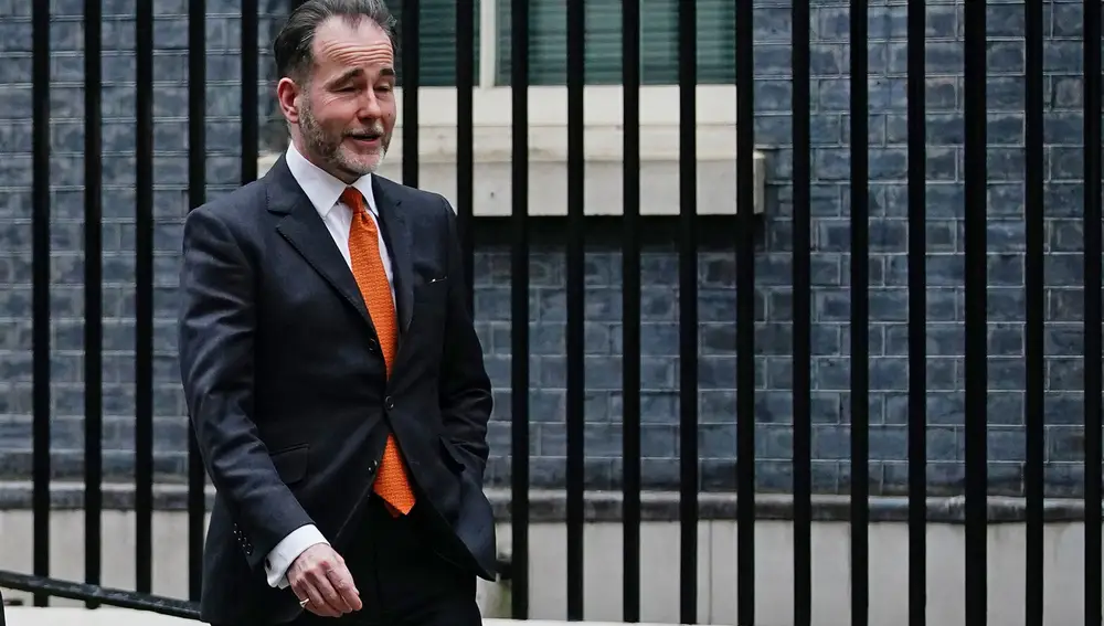Chris Pincher en Downing Street, Londres. (Aaron Chown/PA via AP)
