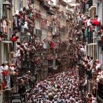 Primero de los encierros de los Sanfermines 2019.