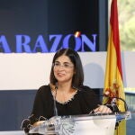 La ministra de Sanidad, Carolina Darias, durante su intervención