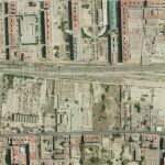 Vista aérea de la "playa de vías" que será soterrada con el túnel de acceso