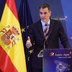El presidente del Gobierno, Pedro Sánchez, en la clausura del acto "España Digital 2026"