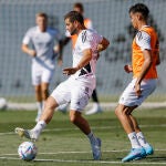 Reinier Jesús en un entrenamiento con el Real Madrid.