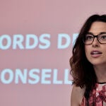 La vicepresidenta y portavoz del Gobierno valenciano, Aitana Mas, durante la rueda de prensa posterior al Pleno del Consell