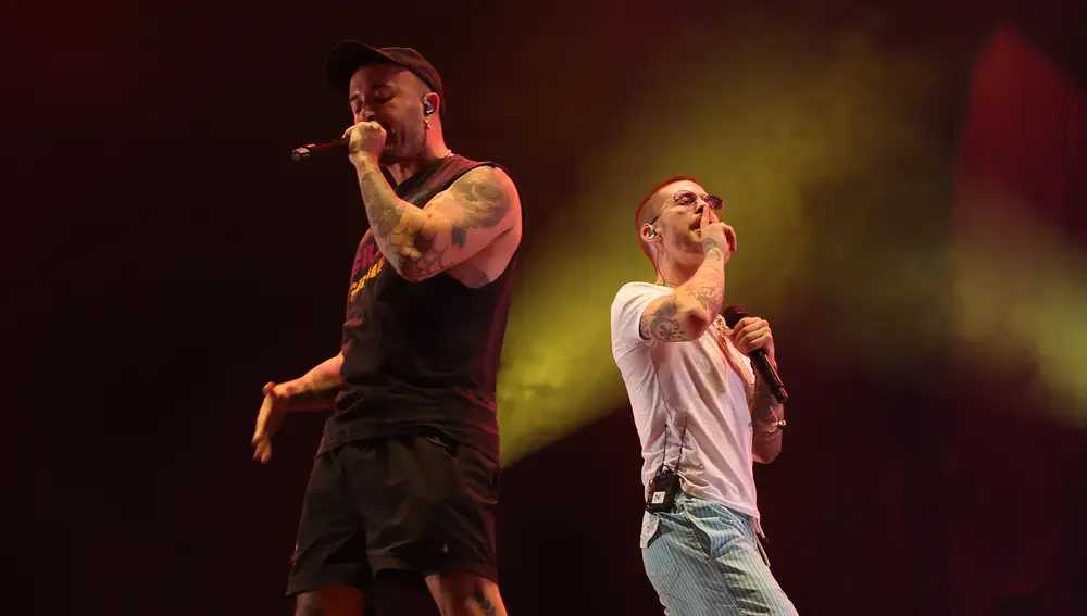 Los raperos Natos y Waor durante su actuación en el Mad Cool Madrid 2022