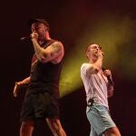 Los raperos Natos y Waor durante su actuación en el Mad Cool Madrid 2022