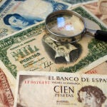 Imagen de archivo de unos billetes de pesetas