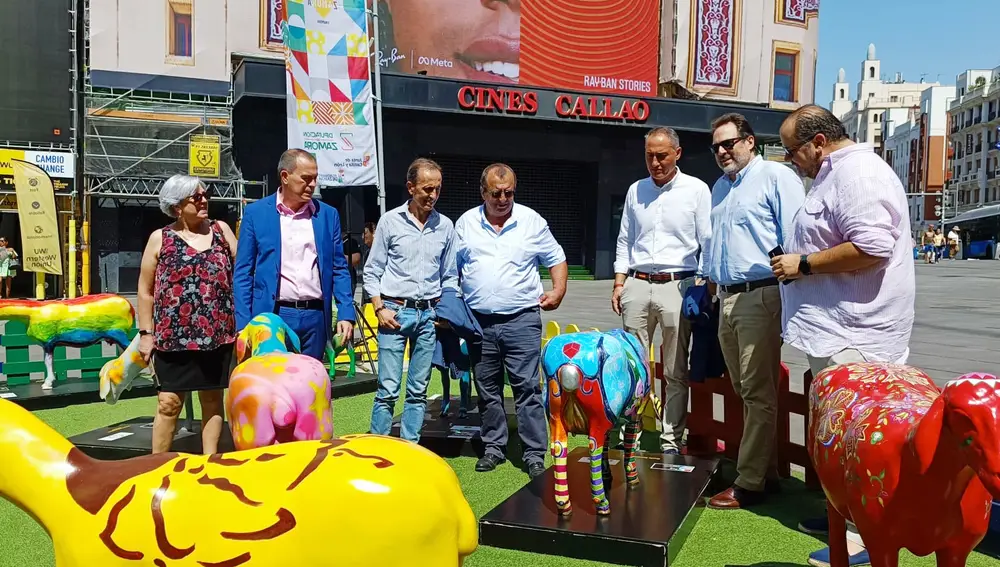 Presentación de la exposición ‘Ovejas Fromago Cheese Experience’ en la Plaza de Callao, Madrid