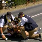 Kruijswijk, del Jumbo Visma, se tuvo que retirar por lesión