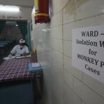 Un profesional sanitario en una sala de aislamiento para casos de viruela del mono en Hyderabad (India)