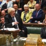 HANDOUT - 20 July 2022, United Kingdom, London: UK Prime Minister Boris Johnson speaks during the Prime Minister's Questions at the Houses of Parliament. Photo: Andy Bailey/Uk Parliament via PA Media/dpa - ATTENTION: editorial use only and only if the credit mentioned above is referenced in full Andy Bailey/Uk Parliament via PA / DPA 20/07/2022 ONLY FOR USE IN SPAIN