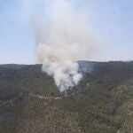 Paraje del Lagar de la Cruz, donde se ha declarado el incendio en la Sierra de Córdoba. PLAN INFOCA