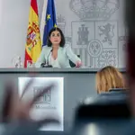 La ministra de Sanidad, Carolina Darias,en rueda de prensa para informar de los asuntos tratados en el Consejo Interterritorial del SNS (CISNS), en la Secretaría de Estado de Comunicación, Complejo de La Moncloa, a 20 de julio de 2022, en Madrid (España)