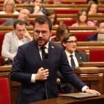 El president Pere Aragonès, en el Parlament