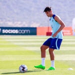 Álvaro Morata en un entrenamiento con el Atlético de Madrid.