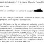 Captura del mail de San Chin Choon