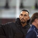 Nick Kyrgios, en el momento de su renuncia al cuadro individual de Atlanta