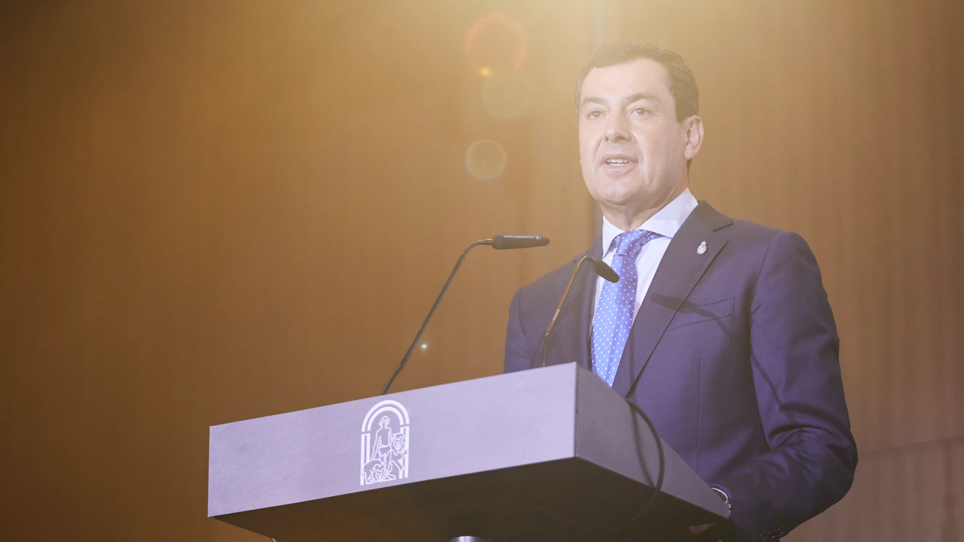 El presidente de la Junta de Andalucía, Juanma Moreno, durante un acto. Joaquin Corchero / Europa Press