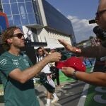 Sebastian Vettel, en el paddock de Hungaroring