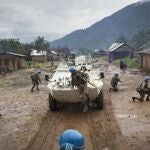 Cascos azules operando en República Democrática del Congo.