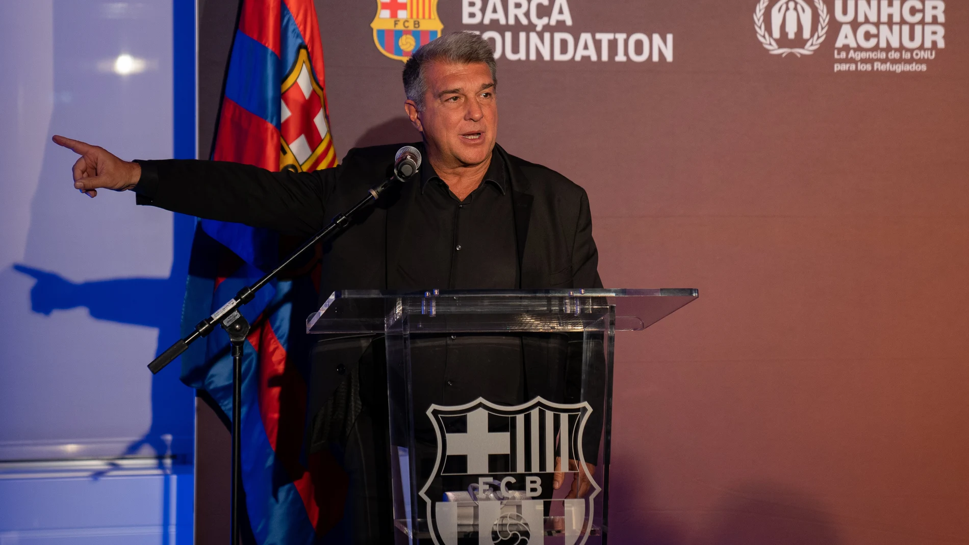 AME6183. NUEVA YORK (ESTADOS UNIDOS), 28/07/2022.- El presidente del FC Barcelona, Joan Laporta, participa en el acto del fundación de FC BARCELONA hoy, en Nueva York (EEUU). EFE/ Angel Colmenares