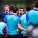 Xavi Hernández, en un entrenamiento del Barcelona en Estados Unidos