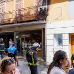 Un cortocircuito provoca un incendio en una c�ntrica calle de Segovia
