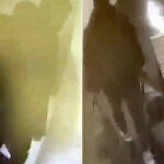 Imágenes de las cámaras de seguridad de la dos personas que la Policía detuvo como presuntos autores materiales del robo de 45 botellas de vino en el restaurante Atrio de Cáceres.