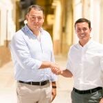 El alcalde de Tíjola, José Juan Martínez, y el presidente del PP de Almería, Javier Aureliano García