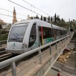 La línea 1 del Metro de Sevilla, la única existente, en su tramo de San Juan de Aznalfarache