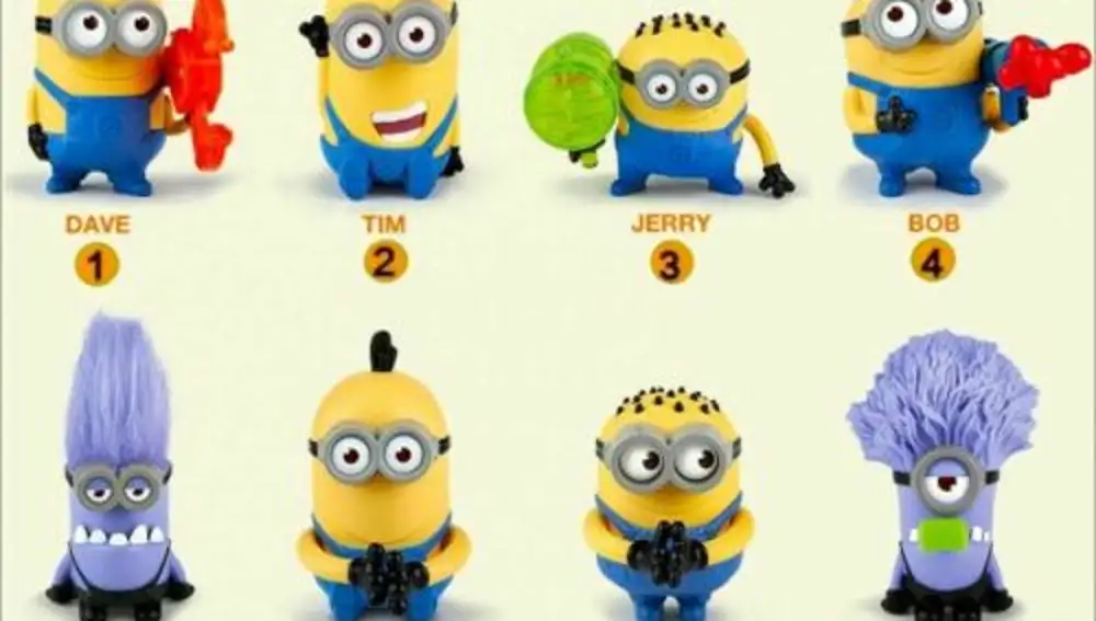 Figuras de los Minions de Happy Meal de McDonalds de 2013