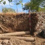 Columnas de la época romana en Cañaveral de León (Huelva). AYUNTAMIENTO DE CAÑAVERAL DE LEÓN