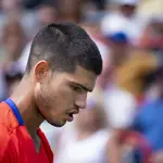 Carlos Alcaraz, decepcionado tras la derrota ante Paul