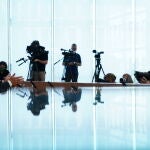 El canciller alemán, Olaf Scholz, durante la rueda de prensa de ayer en Berlín