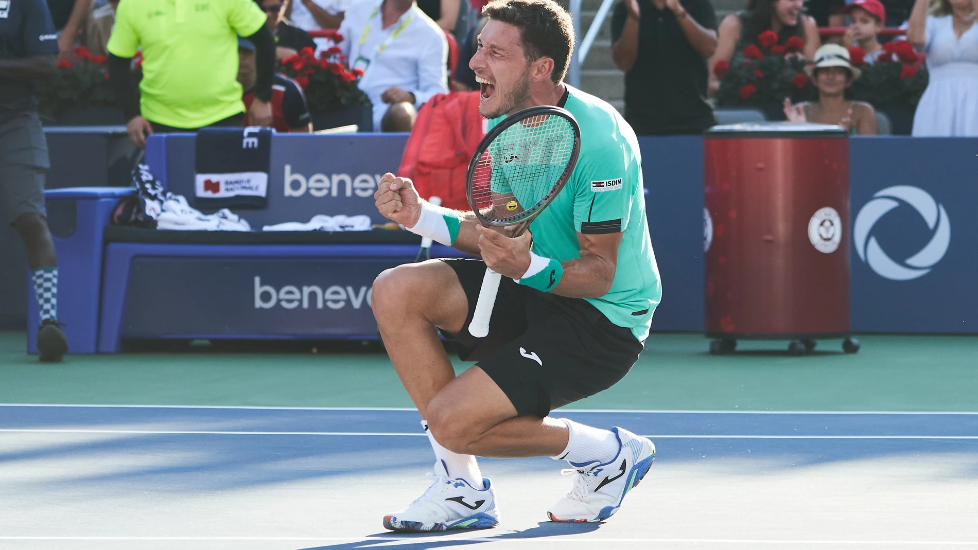 Pablo Carreño celebra la conquista del Masters 1.000 de Montreal, el mayor éxito de su carrera junto con el bronce en los Juegos de Tokio