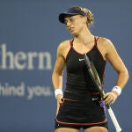 Paula Badosa, desesperada en su partido ante Tomljanovic