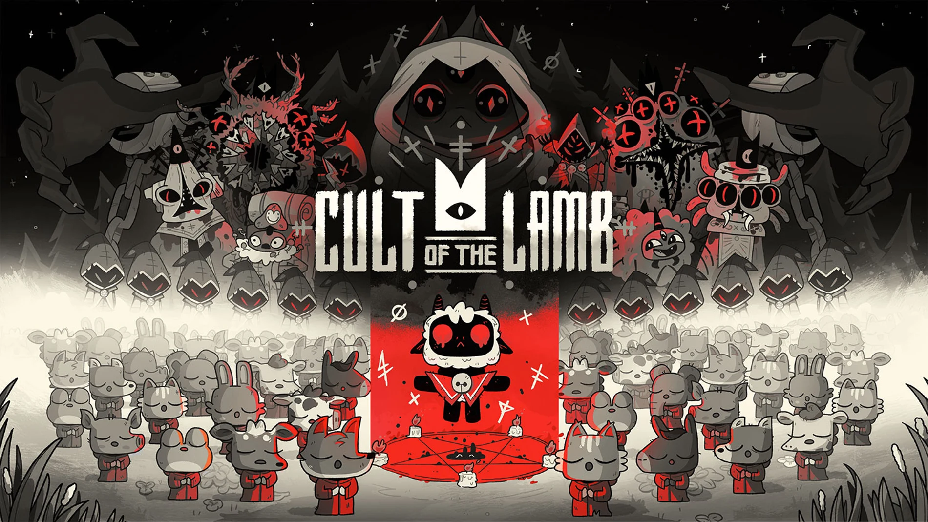 Cult of the Lamb, un videojuego con una estética que oscila entre Tim Burton y la ingenuidad.