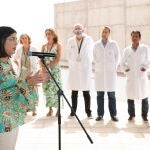 La ministra de Sanidad, Carolina Darias, durante su visita hoy al Hospital General de Fuerteventura (Islas Canarias)