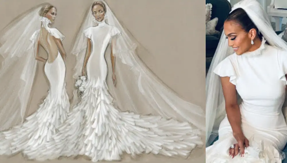 Los 3 vestidos de novia de Jennifer Lopez.