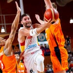 Rudy Fernández, en el último partido de España ante Países Bajos