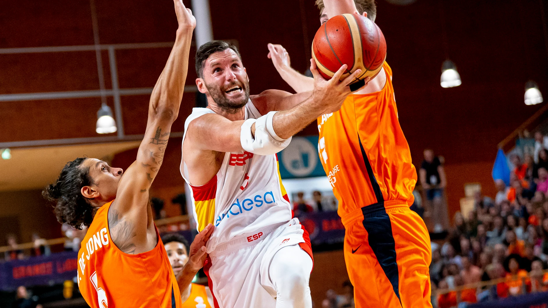 Rudy Fernández, en el último partido de España ante Países Bajos