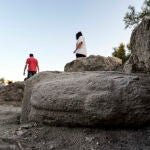 Vista del relieve fálico encontrado en el yacimiento de El Higuerón, en el municipio cordobés de Nueva Carteya