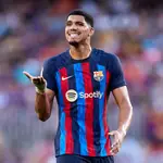 Ronald Araujo, durante el partido que el Barcelona jugó contra el Valladolid